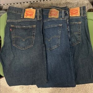 Levi's Men's Dark and Medium Blue Straight Jeans